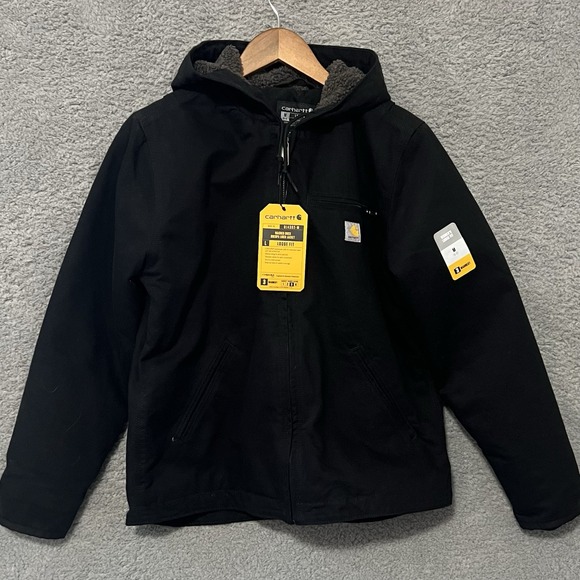 Carhartt Jackets & Blazers - Carhartt Womens Size M Black Washed Duck Sherpa Lined Full Zip Jacket New